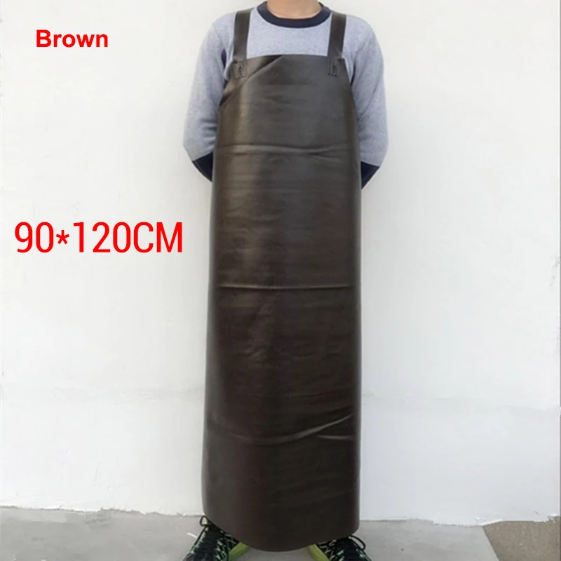 Brown90x120 Водонепроницаемый Фартук износостойкий маслостойкий утолщенный рабочие фартуки Анти-кислотные и щелочи промышленный камень Заводская защитная одежда - Цвет: Brown90x120