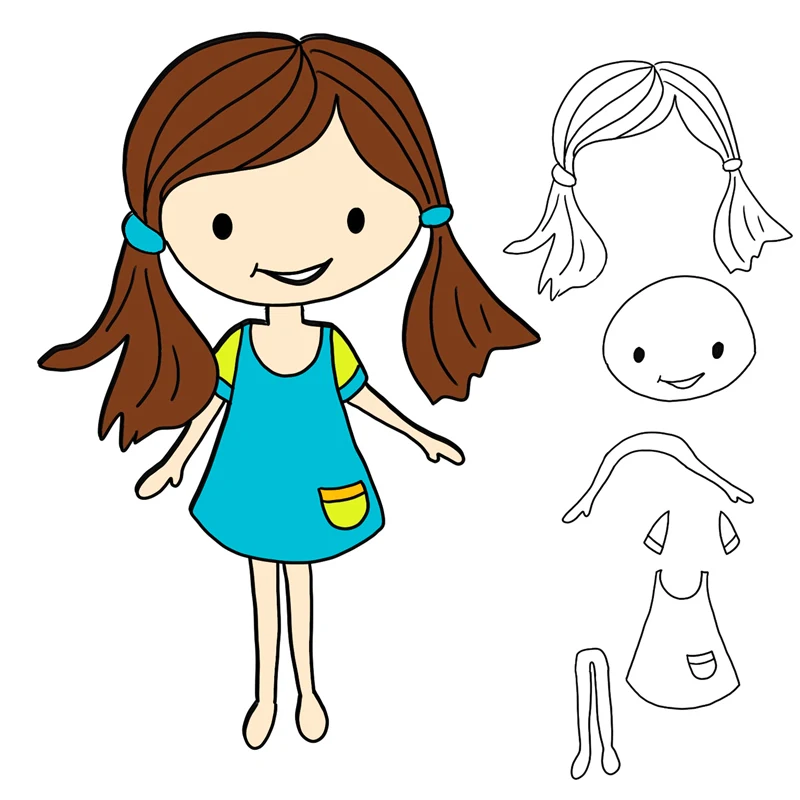 2019 новые милые девушки металлические трафареты для пресс формы шаблон