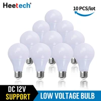 10pcslot led bulb dc 12v lamp e27 led light lampada 3w 5w 7w 12w 15w 36w bombillas led lighting for 12 volts low voltages bulbs