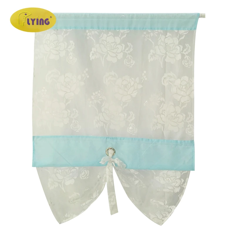 Занавеска жаккардовая с цветочным принтом белая | Дом и сад