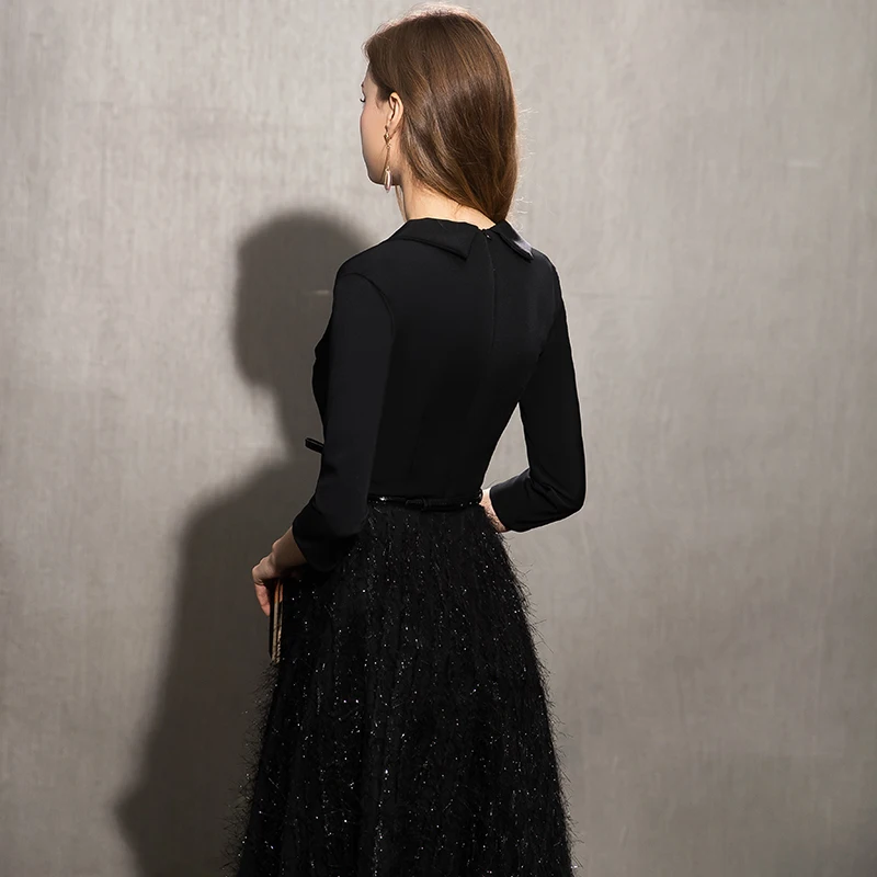 На каждый день wei Инь (железная Гуаньинь) 2021 черные вечерние платья элегантные