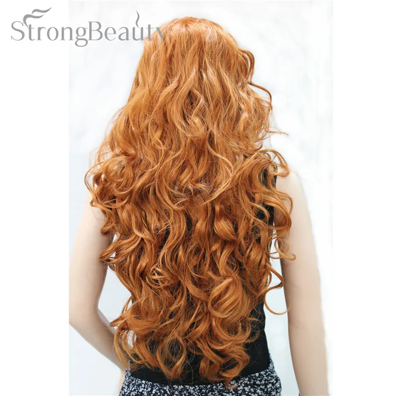 StrongBeauty 26 дюймов синтетический полупарик длинный кудрявый парик с повязками натуральный разрез стиль волос для женщин - Цвет: 130A