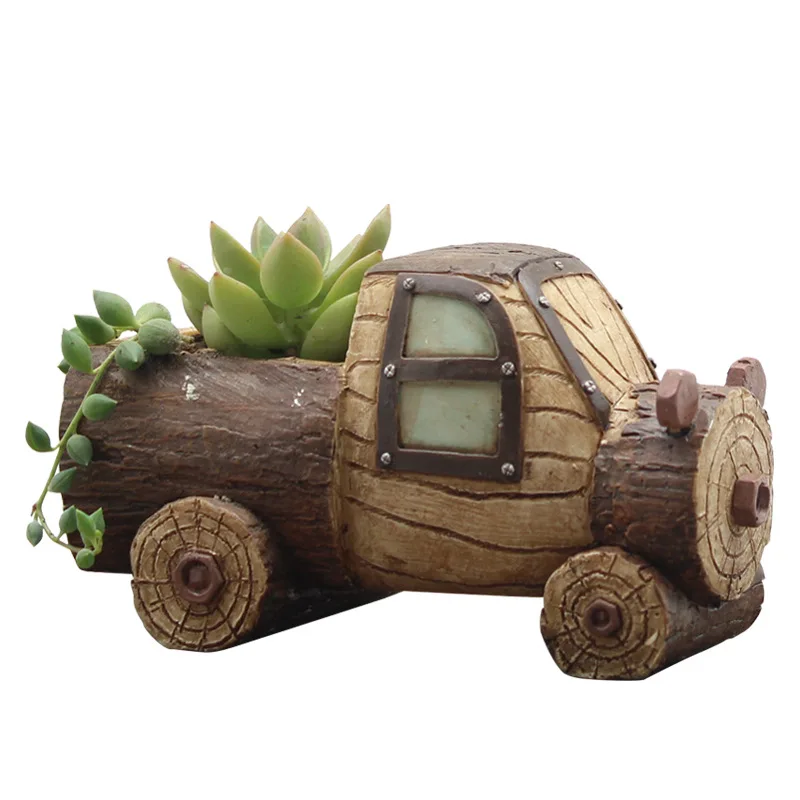 Idyllic креативная Смола Имитация дерева зерна мультфильм животных посадки