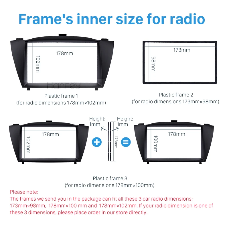 Harfey OEM потрясающий 2Din Fascia установка рамка DVD панель для 2010 HYUNDAI TUCSON IX35