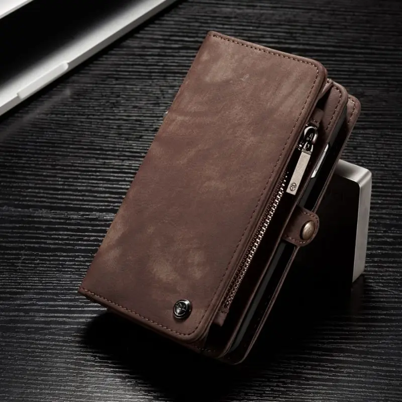 Darkbrown Чехол me, кожаный чехол для iPhone 8, 7 plus, 6, 6 S, 6 Plus, 7 Plus, многофункциональный, 2 в 1, кожаный кошелек, чехол для телефона, чехол s - Цвет: Darkbrown