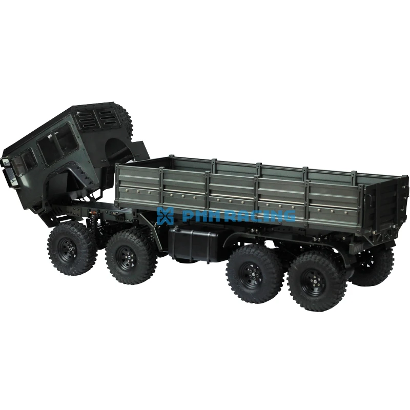 CNC алюминиевый сплав 1/10 RC Гусеничный 8X8 военный грузовик внедорожный автомобиль