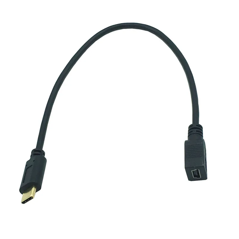 Реверсивный дизайн USB 2 0 золотистый 3 1 Type C Штекерный разъем для Mini Женский кабель