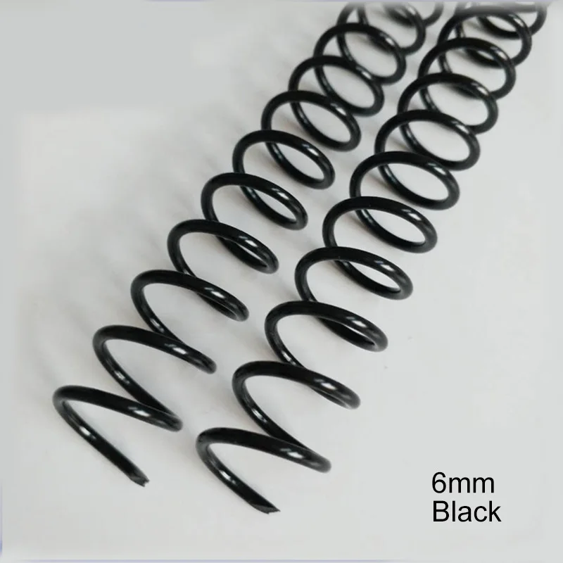 6mm black 48 holes 10 шт. A4 46 отверстие пластиковая спиральная катушка для болванного блокнота переплет 6 мм 8 мм скоросшиватель зажим катушка ПП весенний удар кольцо офис поставка - Цвет: 6mm black 48 holes