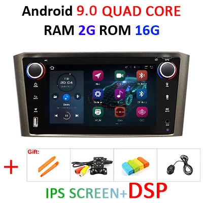 9.0 2G 16G IPS DSP DSP ips 4G 64G 8 ядерный Android 9,0 автомобильный навигатор для Toyota Avensis T25 2002-2008 gps стерео аудио радио без dvd плеера - Цвет: 9.0 2G 16G IPS DSP