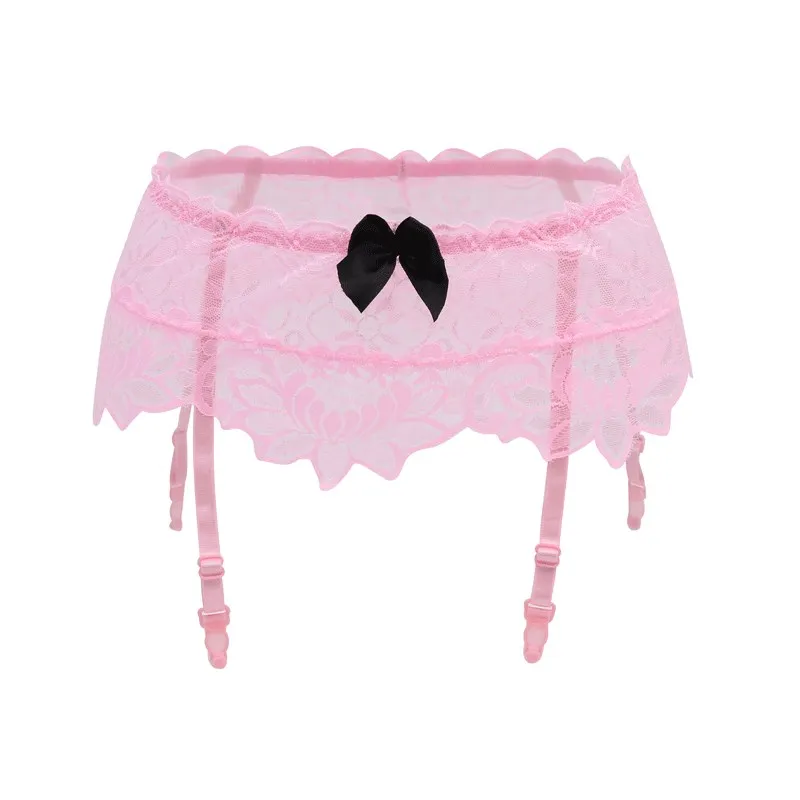 pink garter Сексуальные женские чулки, набор, прозрачный кружевной топ, сексуальные женские подтяжки, эротическое белье, подвязки, Чулки с поясом для женщин, свадебные подвязки - Цвет: pink garter
