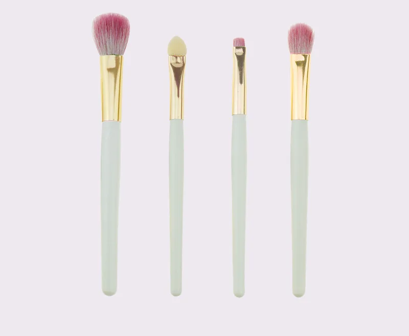Классический Портативный Размер 4 шт. набор кистей для макияжа глаз из козьей шерсти мягкий набор кистей для растушевки теней с цветочный кошелек в подарок