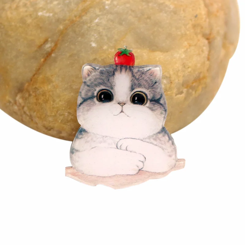 Милый маленький кот животное мультфильм бейдж; брошь на булавке Значки рюкзак «сделай сам» Значки на одежду акриловые значки аксессуары