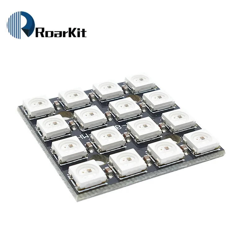 WS2812B 4*4 16 битная полноцветсветодиодный 5050 RGB Светодиодная панель WS2812 для Arduino