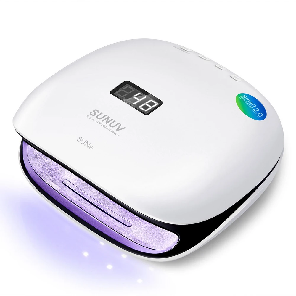SUNUV SUN4 48 Вт УФ светодиодная лампа для сушки ногтей с ЖК дисплеем Съемная основа