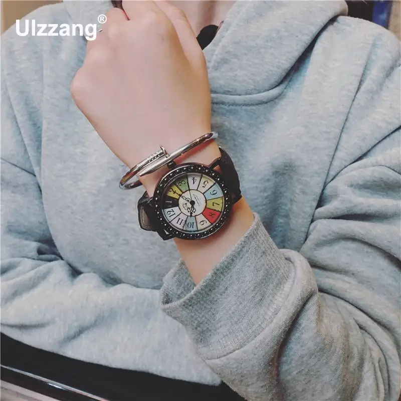 1 шт. Новые Модные Винтажные кожаные кварцевые наручные часы с принтом для мужчин