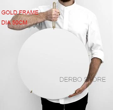 Gold Dia 50cm Модное популярное Скандинавское современное металлическое круглое настенное декоративное круглое зеркало, классическое Золотое зеркало 1 шт - Цвет: Gold Dia 50cm