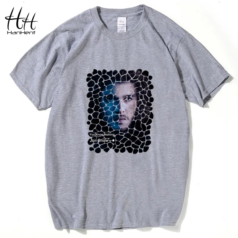 HanHent Jon Snow мужские хип хоп футболки с принтом модная мужская футболка круглым