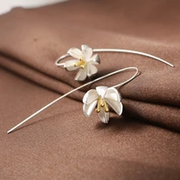 silver earring fashion water lily 925 sterling silver stud earrings for women jewelry wholesale gift hot sell