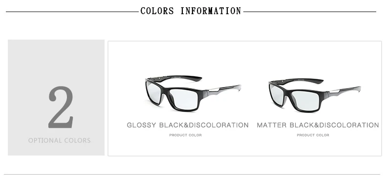 

2018 New High Quality Photochromic Sunglasses Men Polarized Chameleon Discoloration Sun glasses for men fashion square Eyelasses