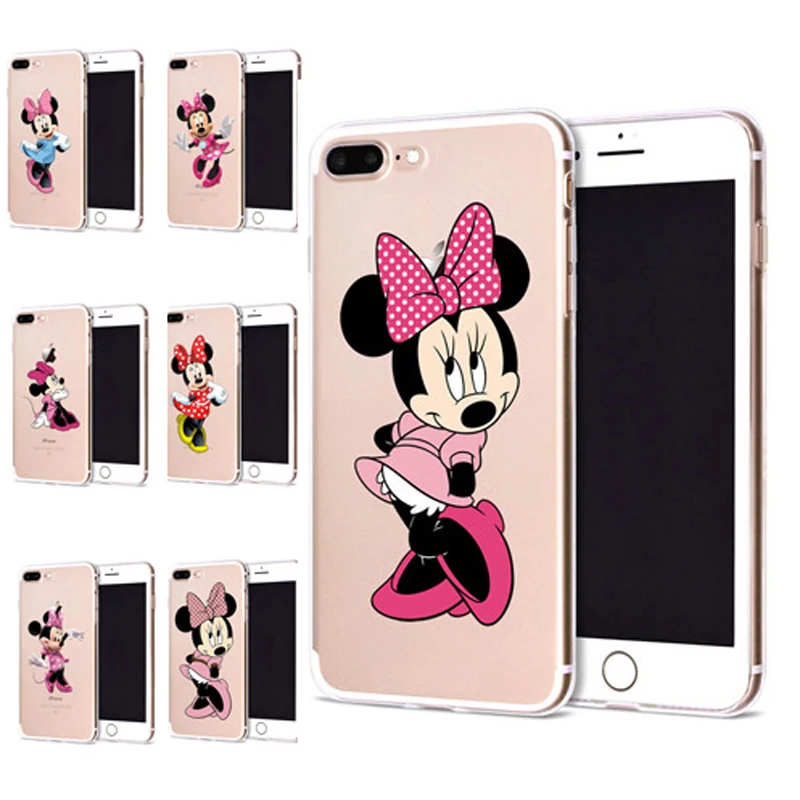 Чехол для Apple iPhone 6 6S 7 Plus X 10 милый мягкий чехол из ТПУ с Минни Оригинальный 8 B313 |