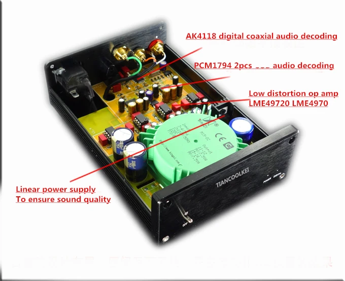 TIANCOOLKEI 10D двойной параллельный PCM1794 X 2+ AK4118 волокно коаксиальный цифровой аудио декодер ЦАП к RCA аналоговый сигнал Выход