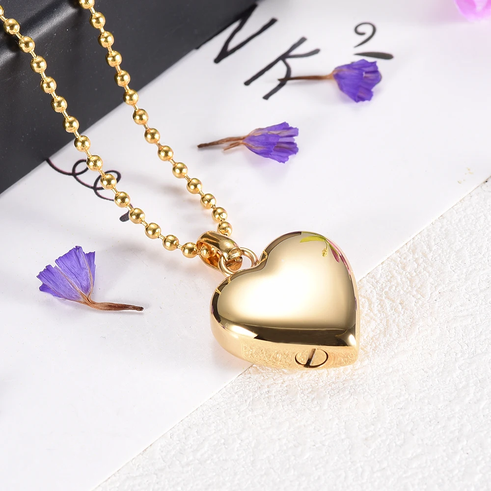 CMJ8455 милый полированный кулон в форме сердца для праха украшения кремации