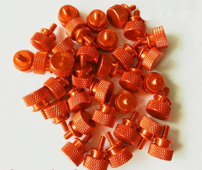 brownish orange 5Pcs M4*16/20 Aluminum Alloy Computer Case Screw Hand Screw Screw Knurling Screw Thumb Screw Side Plate Screw - Цвет: brownish orange