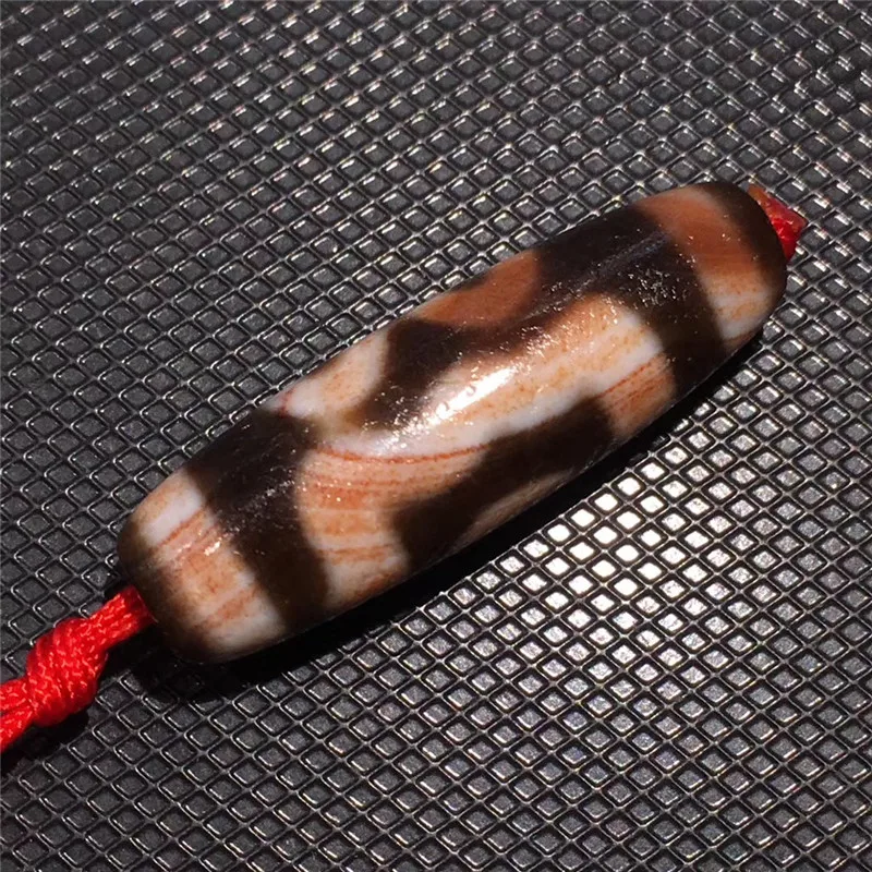 190529-5 Full Cinnabar Spots Ji Dzi Beads Natural Agate Material High Quality Amulet Collectible for Bracelet Pendant Neckalce | Украшения