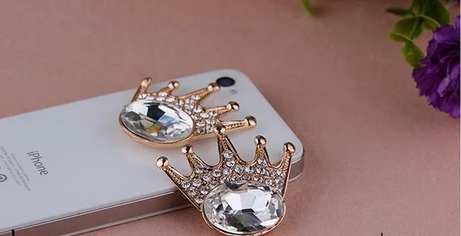 Ювелирные аксессуары Золотая плоская задняя сияющая Корона Металлическая пуговица со стразами Скрапбукинг пригласительные пуговицы с цветами в центре