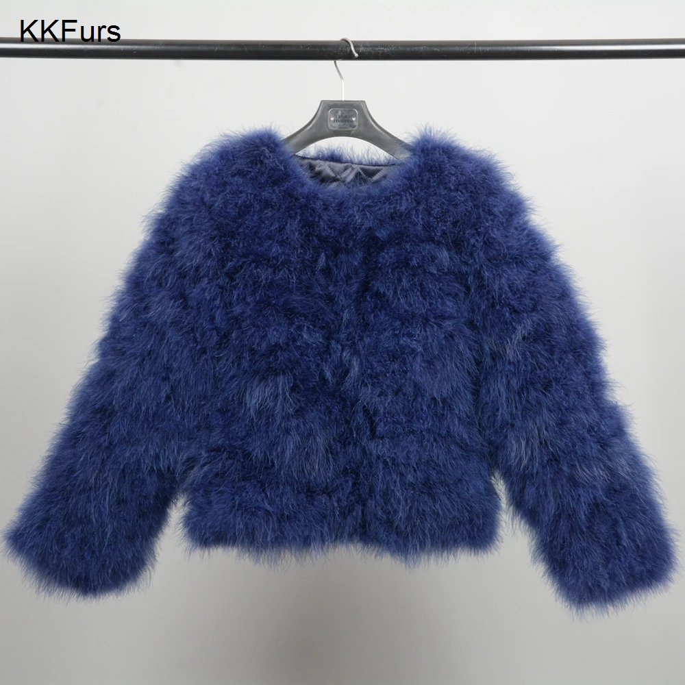 JKKFURS Новое Женское пальто с натуральным мехом зимняя теплая куртка из