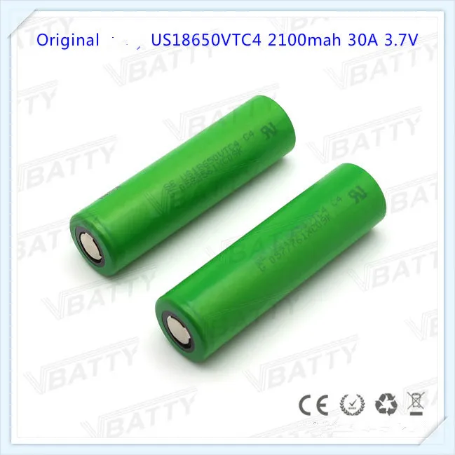 Аккумулятор 30A US18650VTC4 2100mah 18650 Li Ion аккумулятор для Sony brand (1 шт.)|li-ion battery|rechargeable