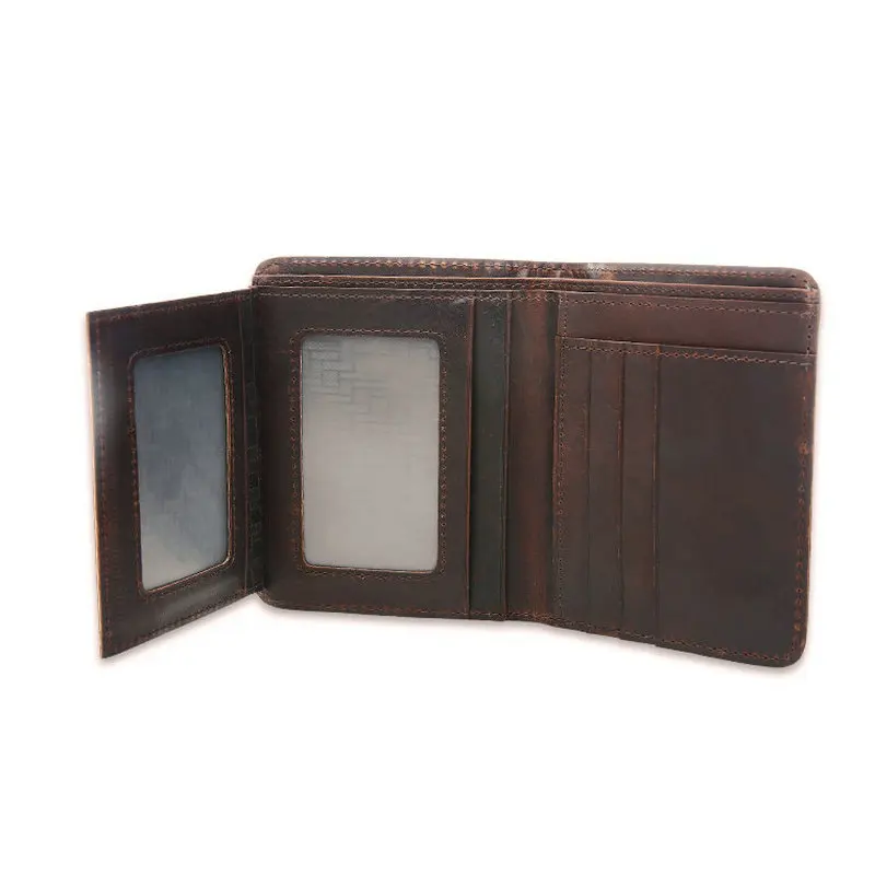 Мужские кошельки из кожи Крейзи Хорс 2019 винтажный кошелек натуральной для мужчин