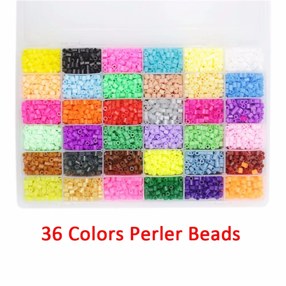 36 Цветов 5 мм Perler Бисер Хама DIY 10000 Бусины Творческий Обучающие Головоломки