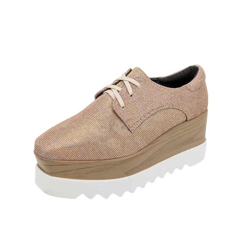 2019 г. женские удобные эспадрильи на толстой подошве украшенные блестками для