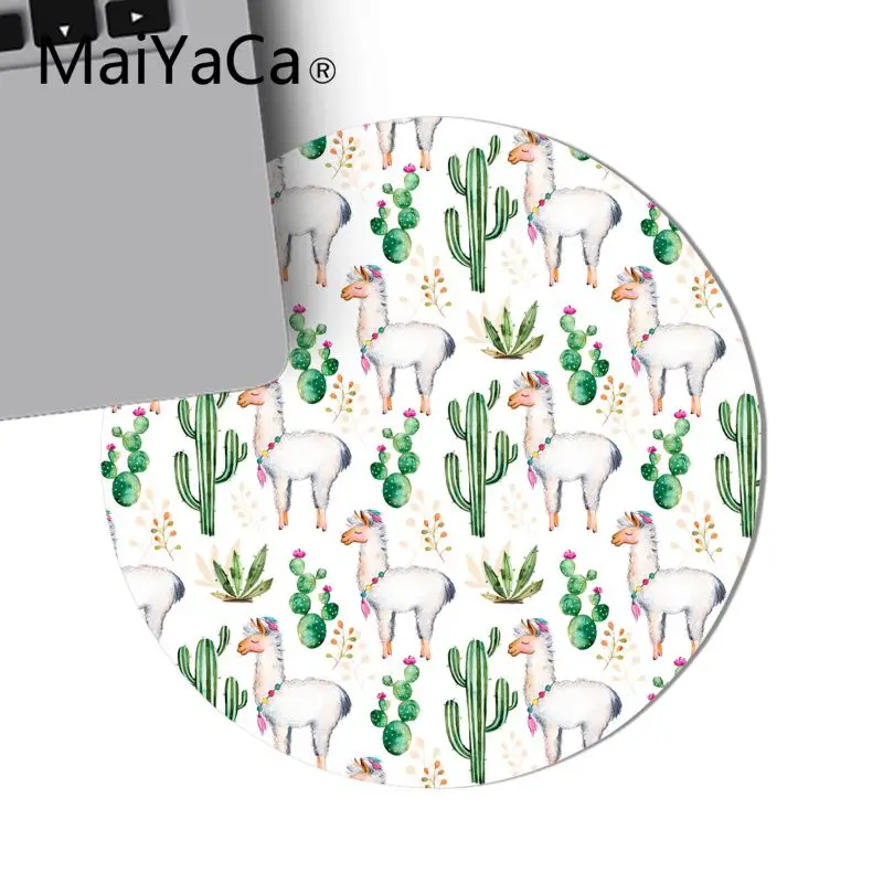 22x22cm Maiyaca кактус сочные альпаки акварельные игры круглый коврик для мыши игровая мышь подкладка для коврика для ПК ноутбук для геймеров Настольный коврик - Цвет: 22x22cm