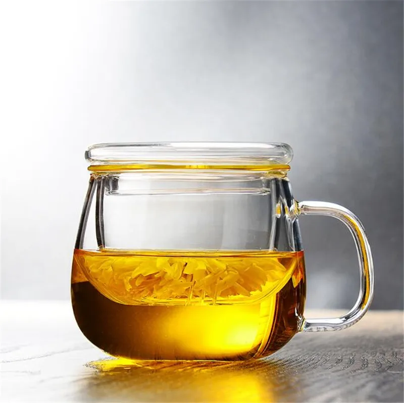 Чашка для чая 300 мл с крышкой-фильтром и молоком, аксессуары для кофе и чая, дешевые чашки для чая, чайные кружки из Цзиндэчжэня, двойное стекло.