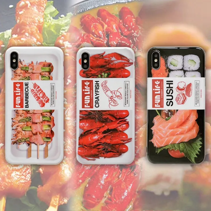 Japanese Shrimp Food Sushi Phone Case for iphone 6 6s 7 8 Plus All-inclusive Silicone Anti-fall Soft Cover XS Max XR X 6S |