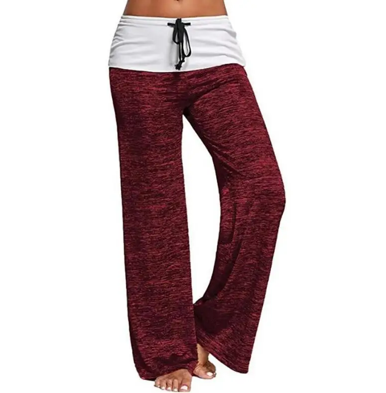 Женские модные повседневные штаны комбинированные спортивные свободные для
