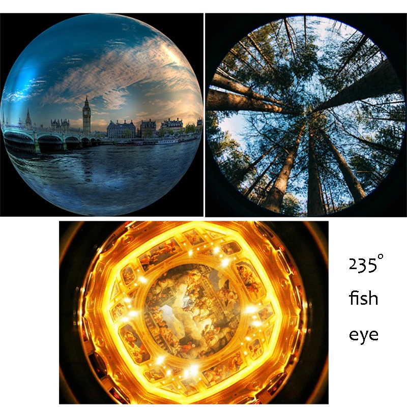 Universal 235 Degree Super Fish Eye Mobile Phone Camera Lenses For iPhone Lens Wide Angle HD Metal Clip-on Fisheye |