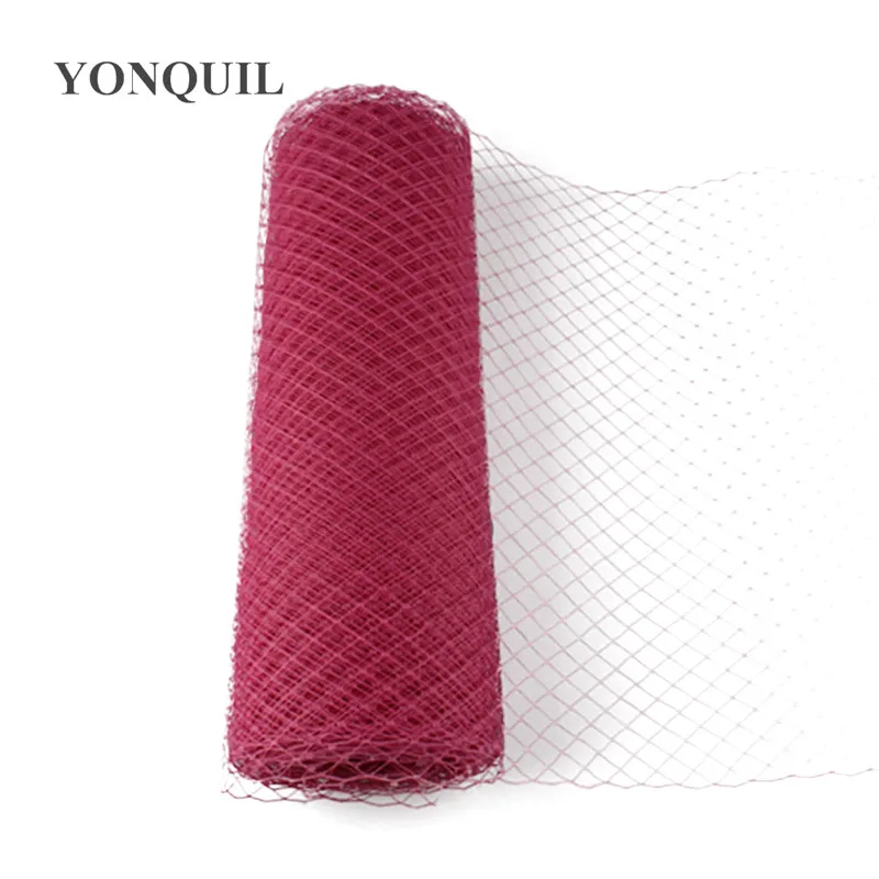 25Cm ROUGE Birdcage Veils for Fascinators Bridal Hair Accessories Wedding Millinery Hats DIY Party Headwear or Multiple Color