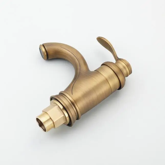 Смеситель для раковины в ванную комнату античный латунный кран горячей и