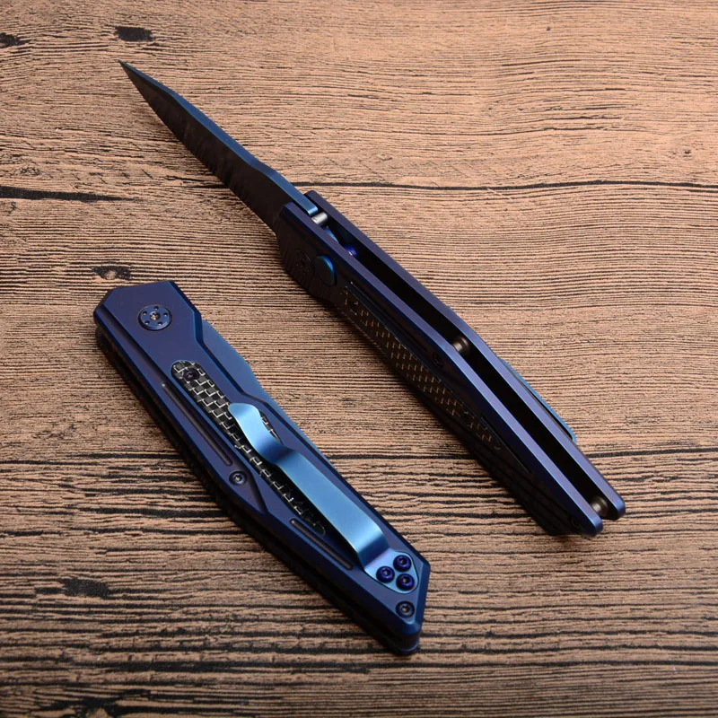 

HOT Folding Knife 9cr13MOV Blade Steel+carbon fiber handle outddor Camping hunting pocket knife Tactical Survival EDC hand tool