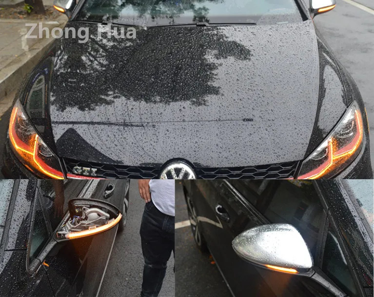 Динамический мигалка светодиодный сигнал поворота автомобиля боковое зеркало огни для Фольксваген Гольф 7 VII MK7 MK7.5 Touran зеркало заднего вида Индикатор