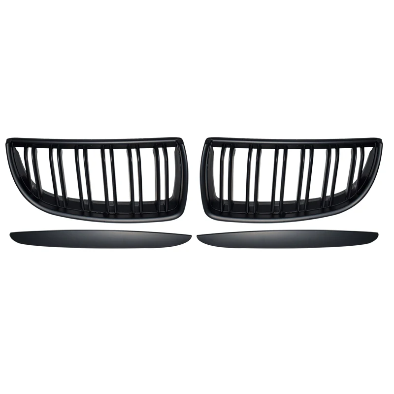 Для BMW Old 3 Series E90 2005 2007 глянцевые черные двойные планки передняя решетка гриль
