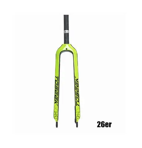26er yellow TOSEEK 26/27. 5/29 дюймов труба из углеродистого волокна 3K полностью из углеродного волокна, вилы велосипед Mtb горный велосипед вилка, части велосипеда 1-1/8" - Цвет: 26er yellow