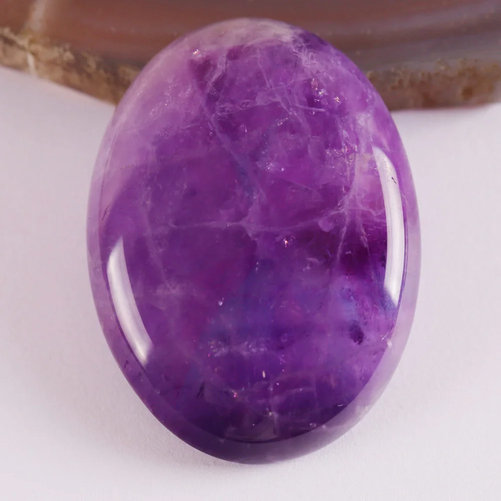 40x30MM Natural Purple Crystal Stone Oval Cabochon CAB Jewelry For Woman Gift Making 1PCS H100 | Украшения и аксессуары