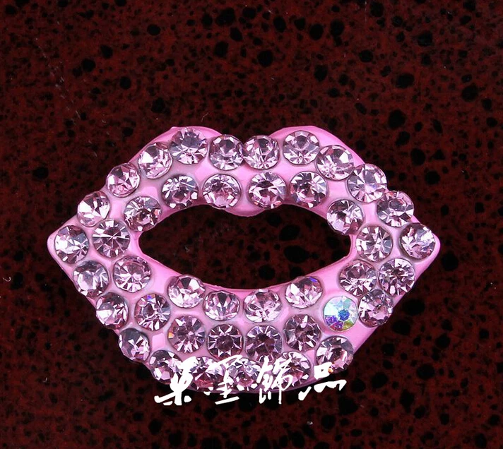 Лидер продаж! 30 шт./лот 17*25 мм Оптовая Продажа в форме губ розовые стразы с плоской