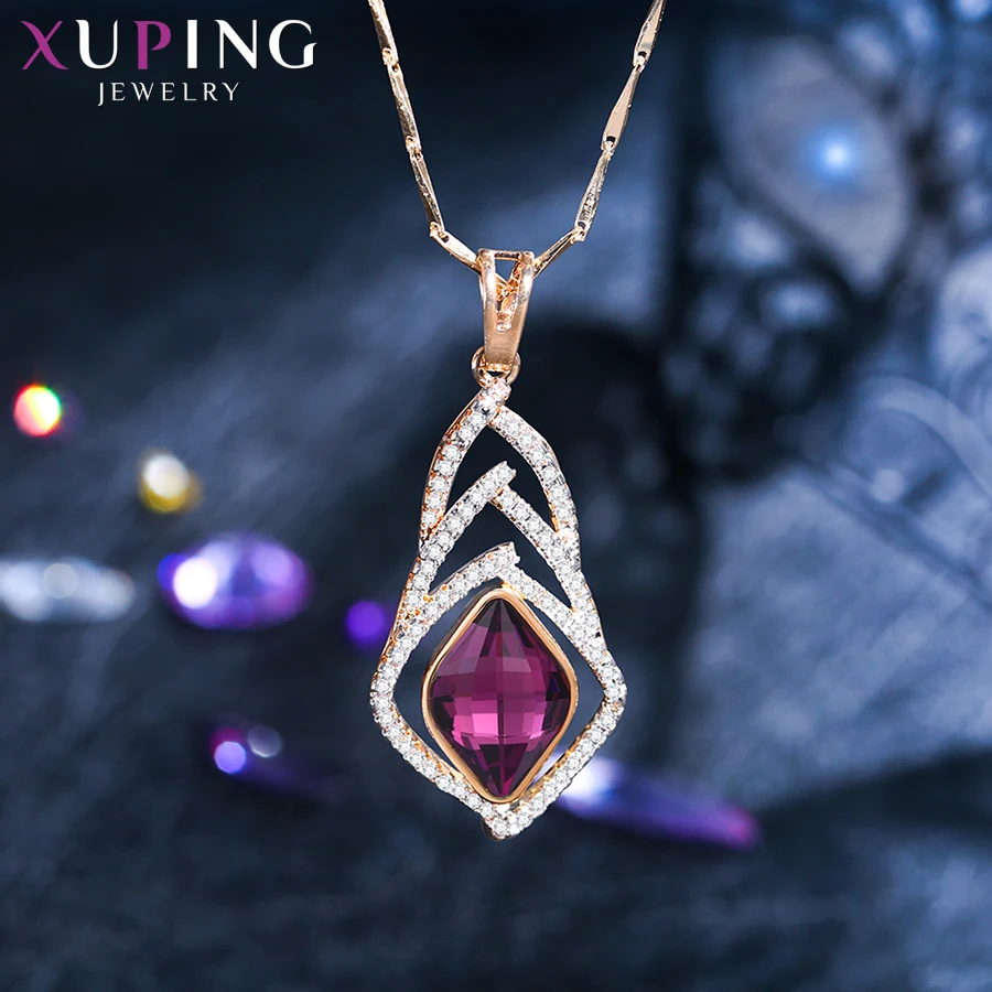 Xuping амулеты стильные ожерелья для женщин кристаллы от Swarovski разноцветные ювелирные изделия модный дизайн семейные вечерние подарки S160-40475