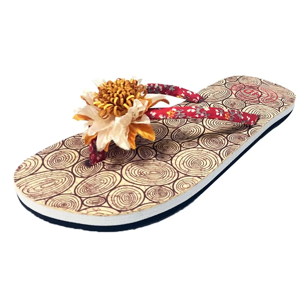 JAYCOSIN/женские босоножки на танкетке с подсолнухами нескользящие шлепанцы плоской