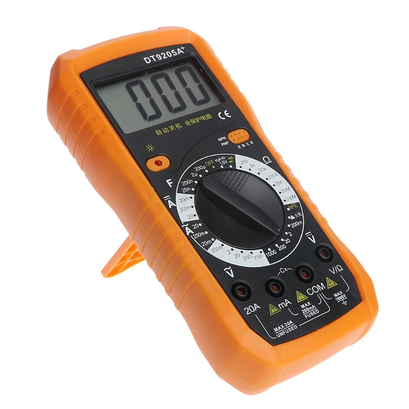 DT9205A AC DC ЖК-дисплей Профессиональный электрический ручной тестер метр Цифровой мультиметр Multimetro Амперметр мультитестер
